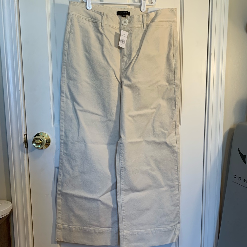 Ann Taylor Wide Leg White Pant NWT